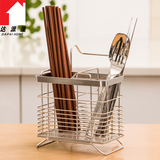 厨房置地式304不锈钢筷子筒餐具筒筷架 多功能勺子收纳架筷子笼架