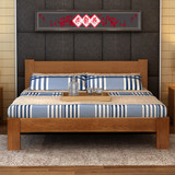 北欧童话全实木床白橡木家具环保双人床1.5米1.8米北欧简约粗腿床