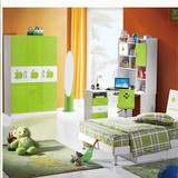 儿童床男孩高箱床女孩家具套房组合青少年卧室四件套苹果绿家具