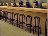 特价实用办公前台接待圆形高脚椅 苹果店铁艺实木吧台椅酒吧椅子