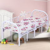 折叠儿童床带护栏男孩女孩1.5米小孩床铁艺单人床定做公主粉卡通