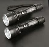 正品军强光手电筒LED可充电Q5远射王探照灯防水家用户外打猎巡逻