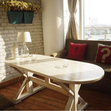 简易纯实木咖啡桌 宜家餐厅餐桌酒吧多功能原木桌子创意复古家具