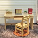 柏木居松木电脑桌简约现代全实木台式家用学习桌子经济型组装书桌