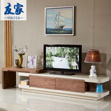 现代电视柜简约 可伸缩小户型客厅矮柜柜 烤漆地柜层架电视墙柜