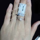 香港代购 周大福18k镶钻石戒指H VVS2公主方1.04克拉钻戒指GIA证