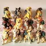 创意十二只树脂12名犬小狗摆件仿真狗模型儿童房办公桌可爱装饰品