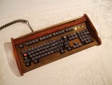 美国代购Custom㊣ 手作蒸汽朋克维多利亚老式打字机橡木黄铜键盘