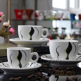 Kaffa现代时尚炫条强化瓷意式浓缩单品卡布奇诺咖啡杯花茶杯正品