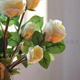 黄玫瑰/法式浪漫小朵玫瑰/仿真黄色玫瑰花