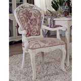 欧式餐椅布艺软垫靠背实木椅子象牙白餐厅家具书房书椅时尚休闲椅