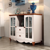 餐边柜实木美式酒柜现代简约碗柜地中海客厅组装家具收纳柜储物柜