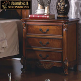 喜融融家具美式新古典床头柜欧式实木床边柜储物柜小户型卧室柜子