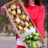 青岛鲜花同城速递情人节鲜花预订礼盒装玫瑰免费送即墨黄岛平度