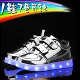 新款LED灯鞋儿童鞋男童女童韩版运动鞋七彩发光鞋USB充电灯鞋板鞋