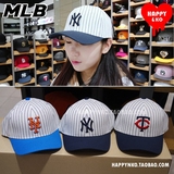 韩国直邮专柜正品MLB代购16春新款成人帽子条纹男女同款 CPP7611