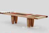 北欧宜家 实木做旧餐桌洽谈桌法式餐桌美式loft书桌工作桌办公桌