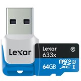 美国代购 Lexar雷克沙 633x 64GB Class 10 microSDXC TF存储卡
