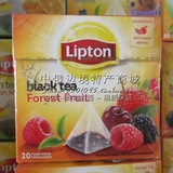 正品俄罗斯进口 立顿红茶袋泡茶 樱桃树莓红茶 三角茶包20包/盒