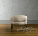 现代中式实木脚蹬 美式精美软包梳妆凳 简约舒适实木老虎凳子