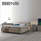 BENS奔斯 北欧现代布艺床小户型高箱储物气压床 双人床1.5米 9216