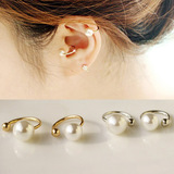 韩国时尚大小珍珠耳夹U型耳骨夹无耳洞耳环隐形耳钉女生礼物包邮