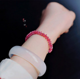 倾城】泰国红宝石手链 算盘珠搭配红玛瑙 枚红色衬肤色 原创设计