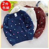 女童毛衣外套韩国婴幼儿童装春秋新款外贸女宝宝针织开衫1-2-3岁0