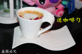 批发西餐厅纯白色卡布奇诺拉花杯陶瓷咖啡杯连碟创意牛奶茶水杯
