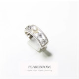 【pearlboom】天然淡水珍珠5-6mm 925纯银 手工微镶 复古戒指