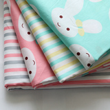 全棉布料卡通斜纹印花布小兔子幼儿园宝宝布床单被套纯棉面料批发