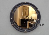 欧式浴室镜美式镜化妆镜中式圆黑色梳妆镜卫生间镜子装饰镜