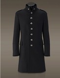 德国二战军装 男 单排扣修身 新款长款 男 呢子大衣外套 加大码