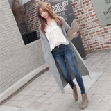 韩国东大门正品代购2015秋新款韩版女装纯色宽松长款针织开衫外套