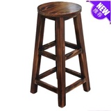 碳化色实木吧台凳 餐桌凳酒吧高脚凳 简约实木高脚椅高凳子吧凳