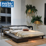 纳威 现代简约板式床 卧室双人床1.5 1.8米大床 榻榻米木床 BD25