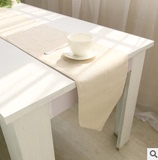 日式风格素色棉麻桌旗 简约亚麻桌布床旗 纯色茶几桌旗餐垫抱枕套