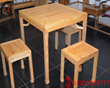 定制新中式老榆木家具四方桌子 餐茶桌现代中式实木厂家直销免漆