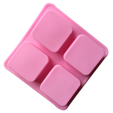 定做各类硅胶蛋糕模具 四连正方形模具 肥皂模具 6.6*6.6*3CM