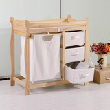 婴儿床尿布台实木按摩台 橡木柜子 更换尿布 实木储物柜整理台