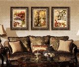 客厅装饰画沙发背景餐厅墙壁有框画三联欧式现代简约田园挂画暖家