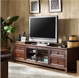 HH电视柜工厂直销 简美客厅全实木红橡木美式桦木咖啡色2米可定制