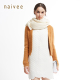 Naivee/纳薇冬季专柜新款兔毛针织毛衣外套短开衫女1583936W9