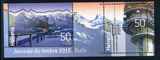 SW0597瑞士2015山脉风光桥梁观景台异形邮票全张1MS全新0120