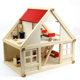 过家家系列 迷你仿真房屋 房子场景组装儿童早教益智木制折装玩具