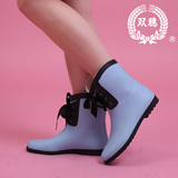 【SHUANG SUI】新款简约亚光磨砂橡胶雨鞋女式韩版雨靴水鞋套鞋