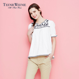 Teenie Weenie小熊女装2016春夏新品短袖刺绣衬衫TTYA66390I