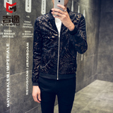 2016男士夹克春季韩版青年百搭长袖外套英伦短款潮流休闲修身外衣