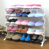 韩式居家简易鞋架多层不锈钢塑料鞋架宜家小鞋架创意组装鞋架简约