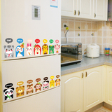 儿童房可移除冰箱贴 瓷砖贴玻璃贴纸 卡通动物 不透明墙贴自贴纸